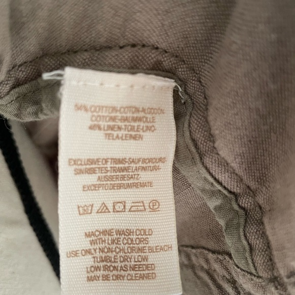 Free People Sz 4 Linen Cotton Eyelet Moto Jacket Olive Green Zip - Picture 12 of 13